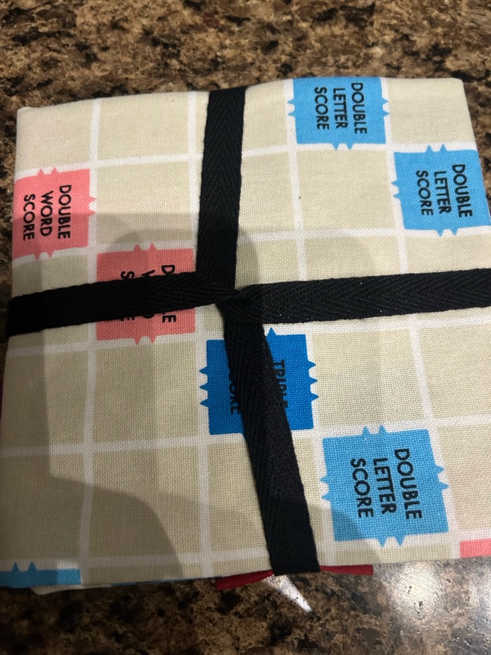 Scrabble tea towel